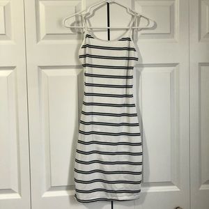 Open back stripped dress